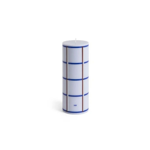 Świeca Column Candle M Light blue, blue, bordeaux and silver