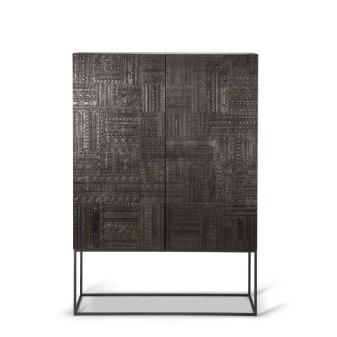 Rzeźbiona szafka Ancestors Tabwa dwudrzwiowa Ethnicraft