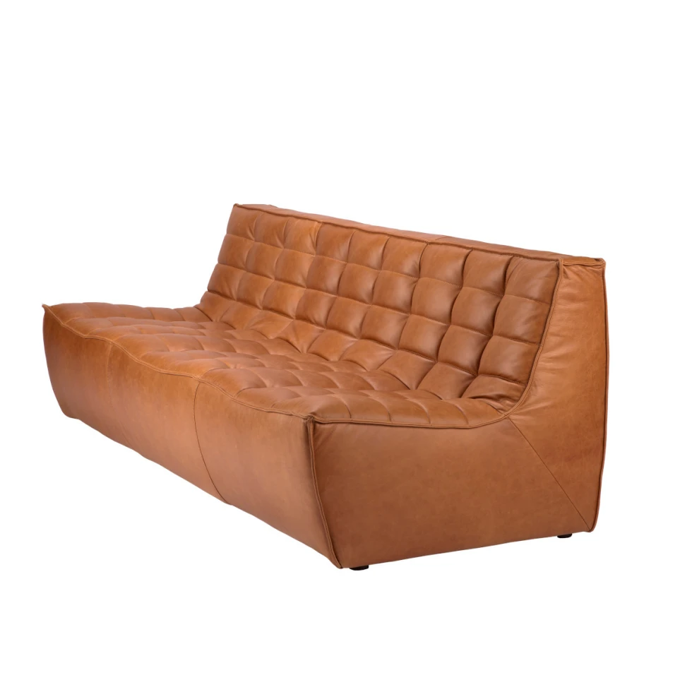 Skórzana sofa trzyosobowa N701 old saddle Ethnicraft