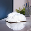 Lampa stołowa Mini Smart Book Walnut wykonana z papieru i skóry - Gingko Electronics