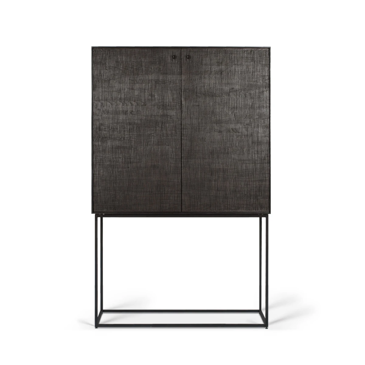 Szafka Grooves Teak na metalowej podstawie marki Ethnicraft