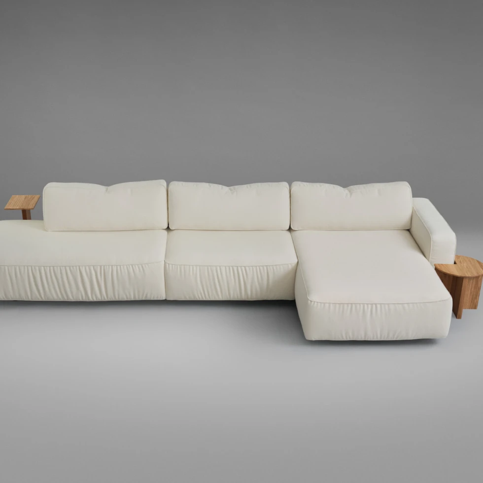 Sofa modułowa Supersoft wraz z stolikami Supersolid - Fogia