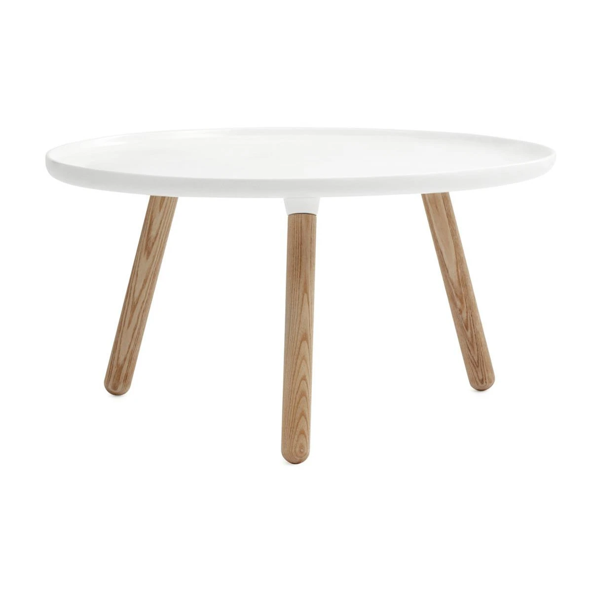 Biały stolik kawowy Tablo Large drewniane nogi Normann Copenhagen
