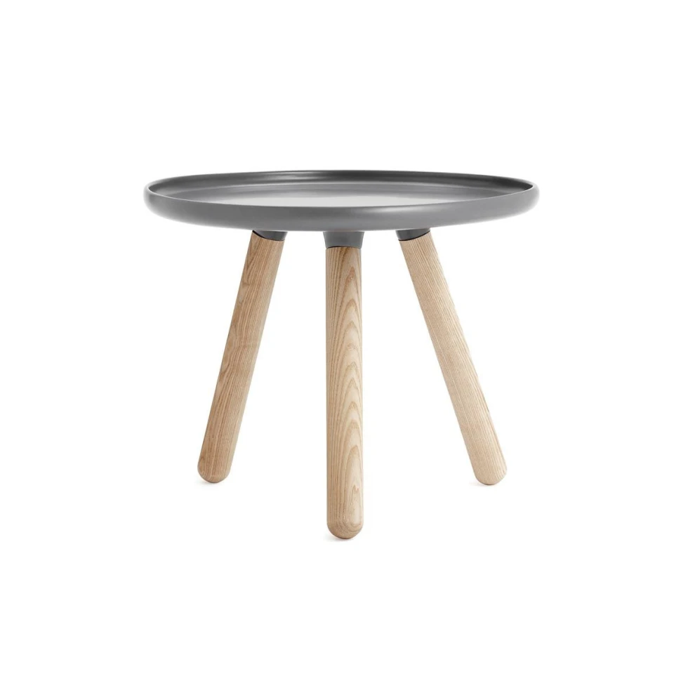 Stolik kawowy Tablo Small drewniane nogi szary blat - Normann Copenhagen