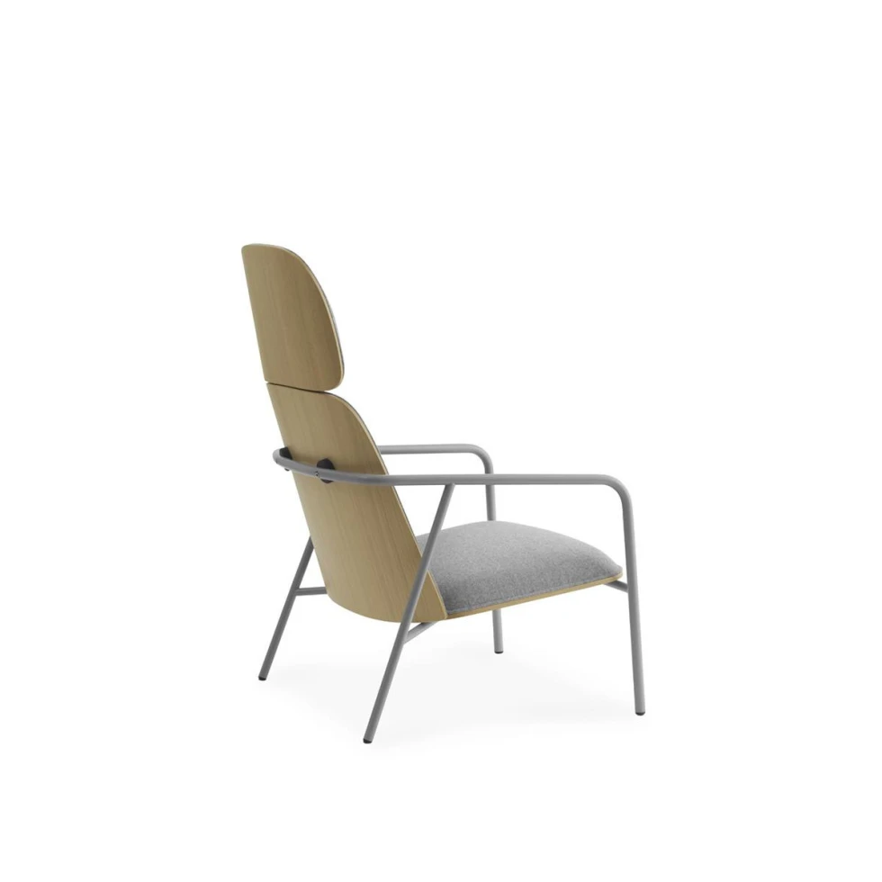 Nowoczesny fotel Pad High Grey Steel Oak-Synergy Normann CopenhagenNormann Copenhagen