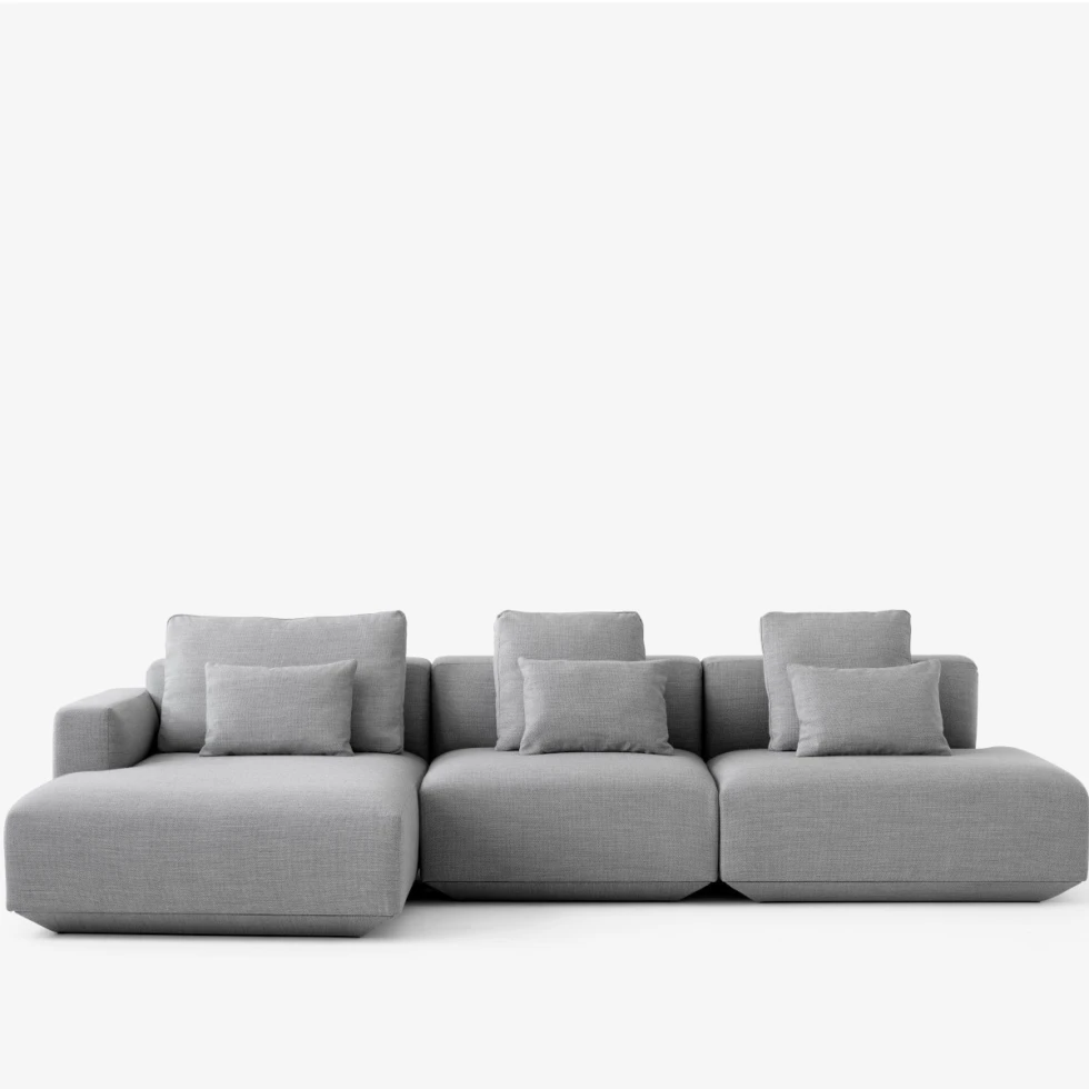 Trzyosobowa sofa modułowa Develius EV1-EV7 z szezlongiem i poduchami - &Tradition