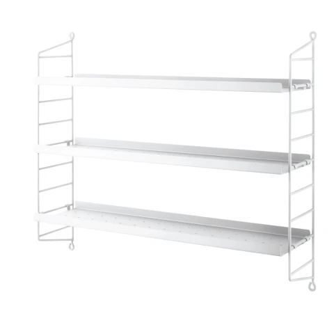 W całości wykonana ze stali półka modułowa String Pocket metal White/White String