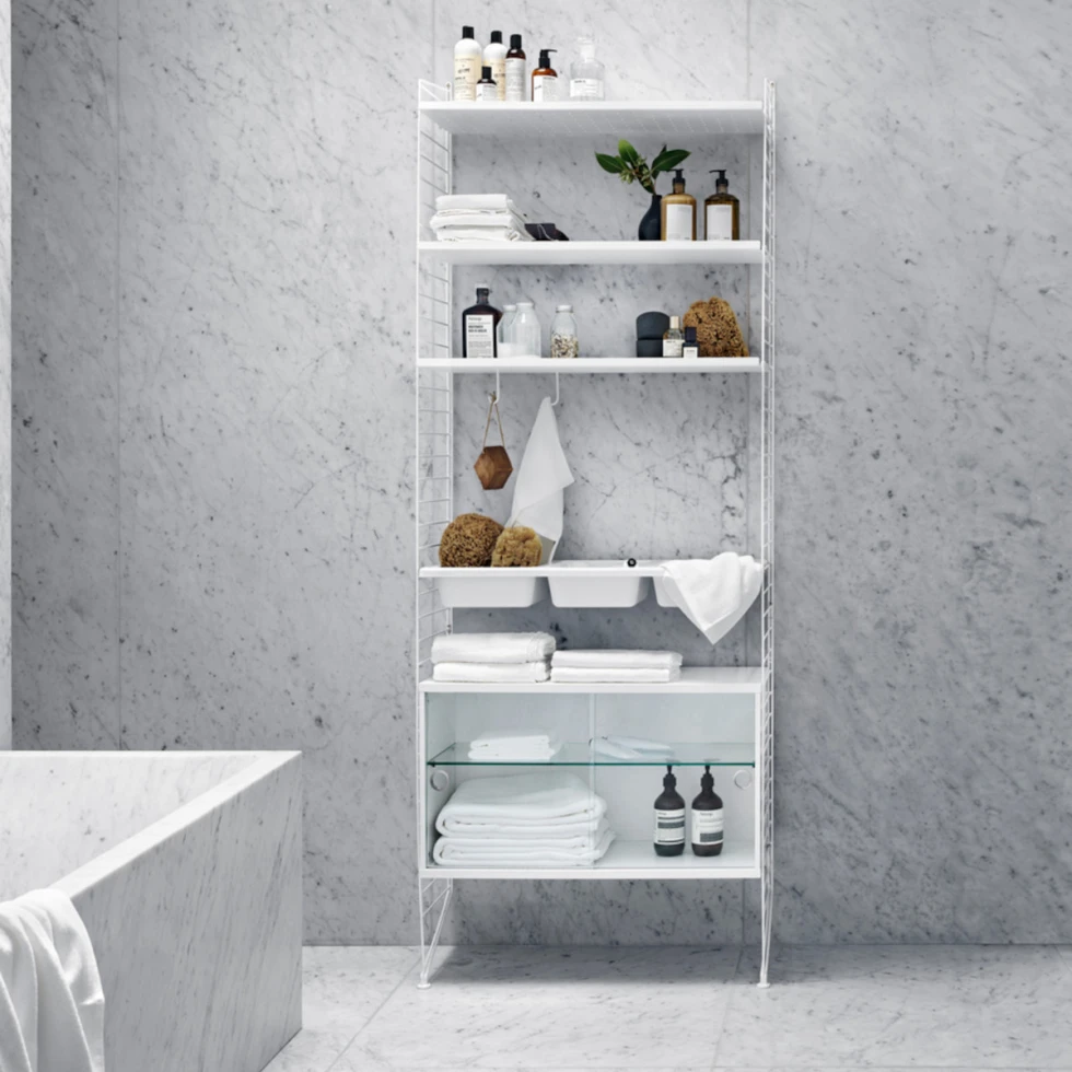 Zestaw półek modułowych String Pocket metal White/White String