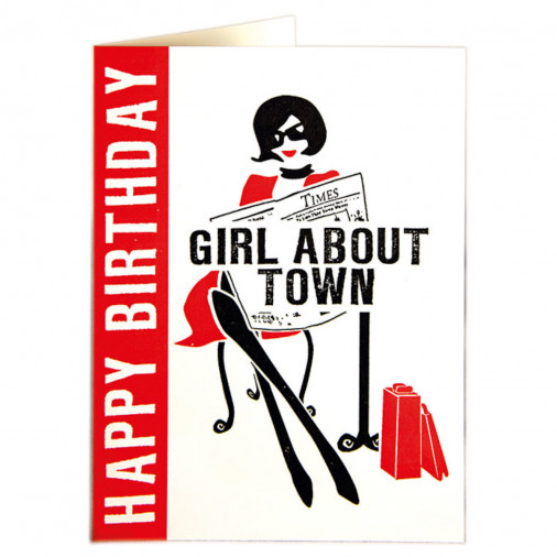 Kartka okolicznościowa Girl about Town Birthday Archivist