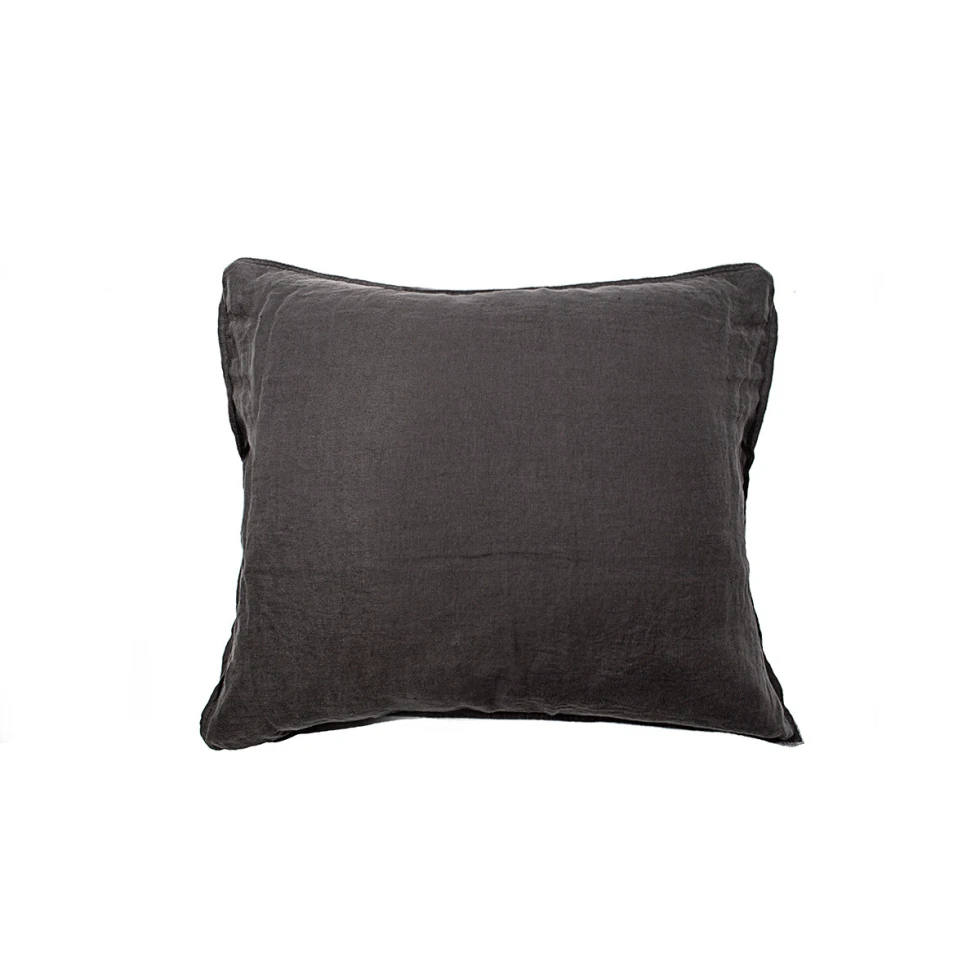 Poduszka w poszewce Washed Linen Anthracite 40x40cm take a NAP