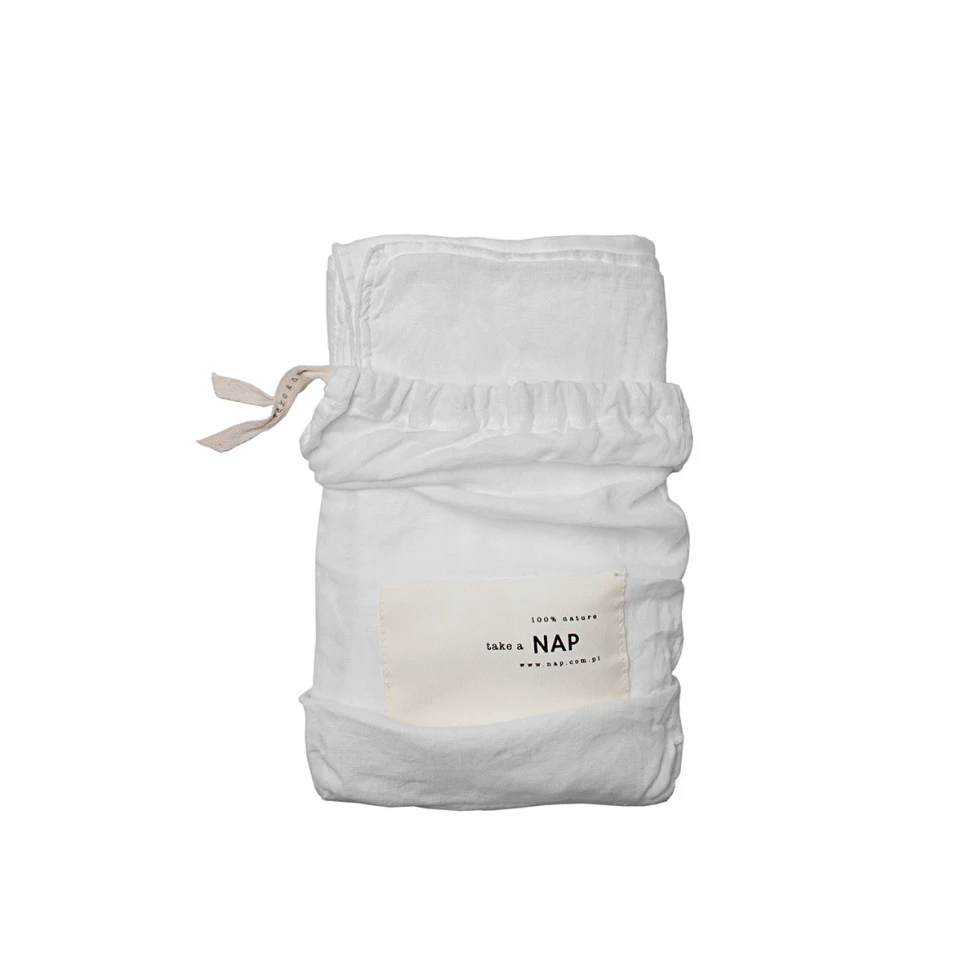 Lniana poszewka Washed Linen Optical White 40x40cm take a NAP