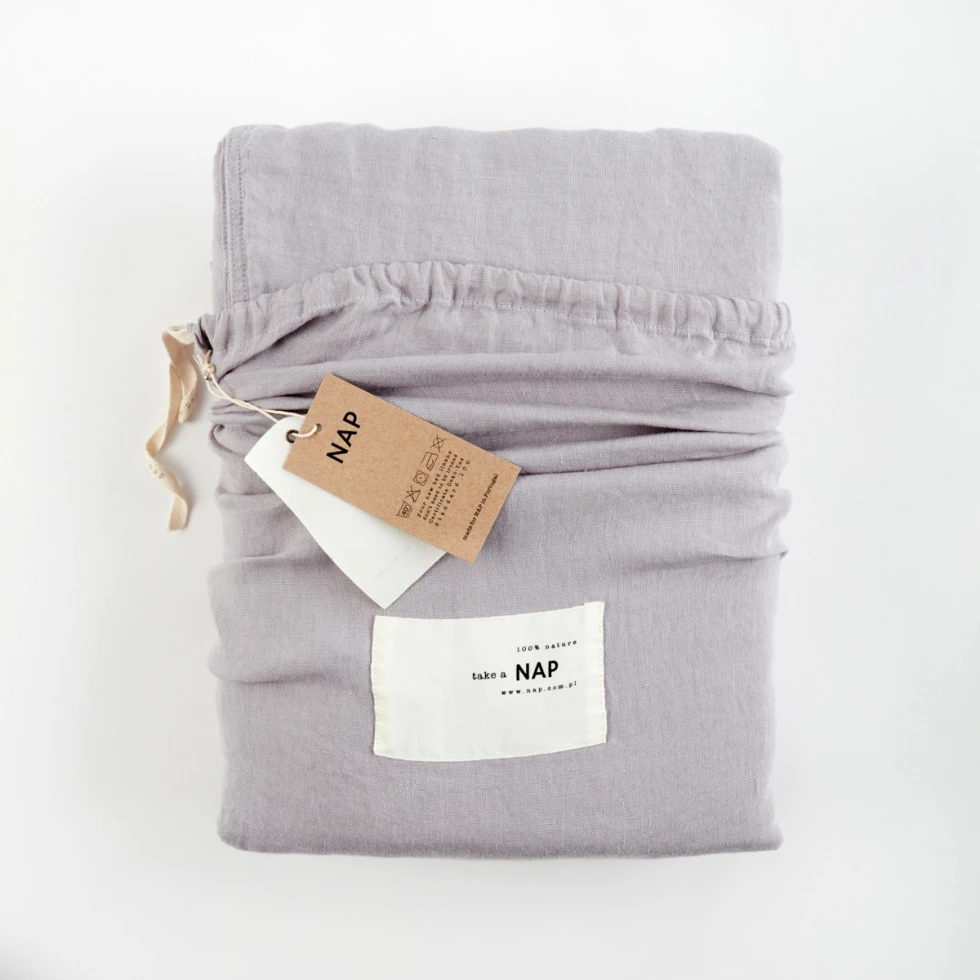 Komplet pościeli Washed Linen Light grey Take a NAP