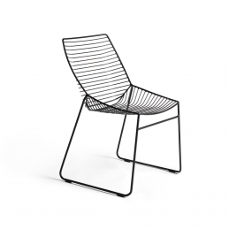 Krzesło Zelo Rex-Kralj z cienkich stalowych drutów w kolorze czarnym