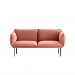 Tapicerowana, różowa dwuosobowa sofa Nakki Woud