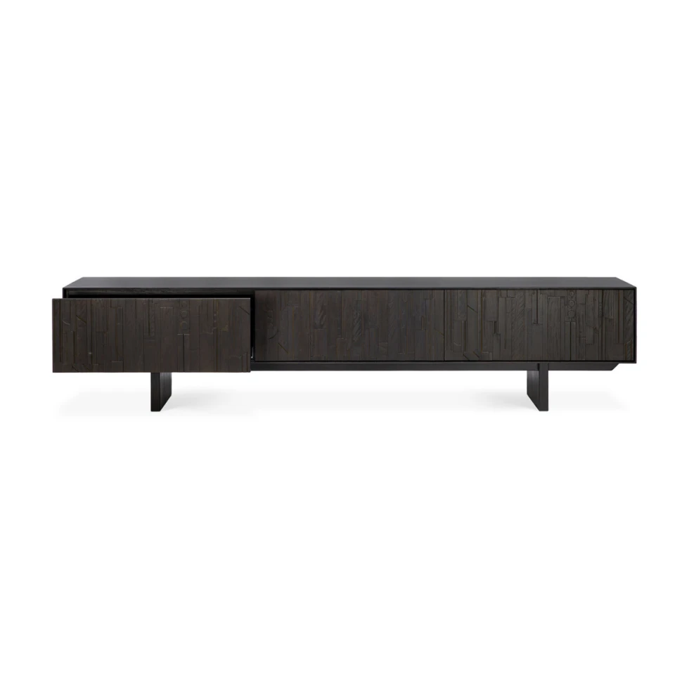 Szafka pod TV z drewna tekowego Mosaic Ethnicraft