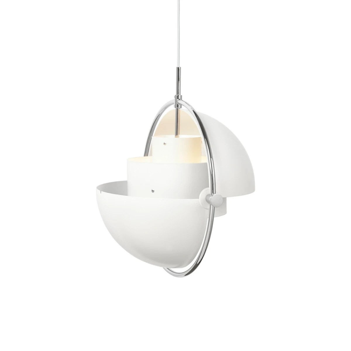 Mosiężna lampa wisząca Multi-Lite Chrome Base Gubi