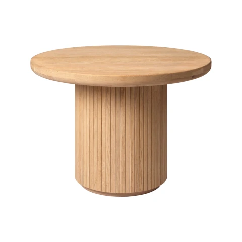 Dębowy stolik kawowy Moon Gubi na podstawie z pionowych szczebelek