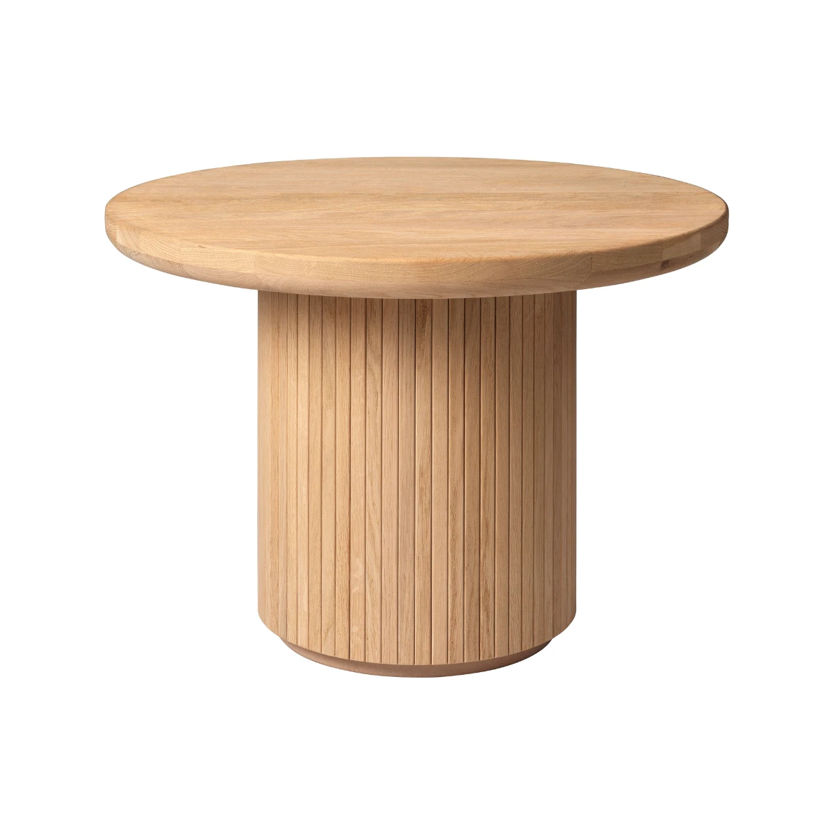 Dębowy stolik kawowy Moon Gubi na podstawie z pionowych szczebelek