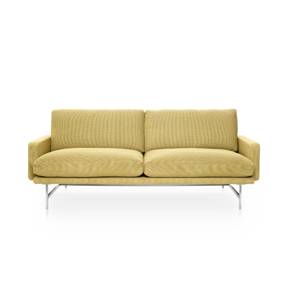 Żółta Sofa Lissoni Fritz Hansen na stalowej podstawie