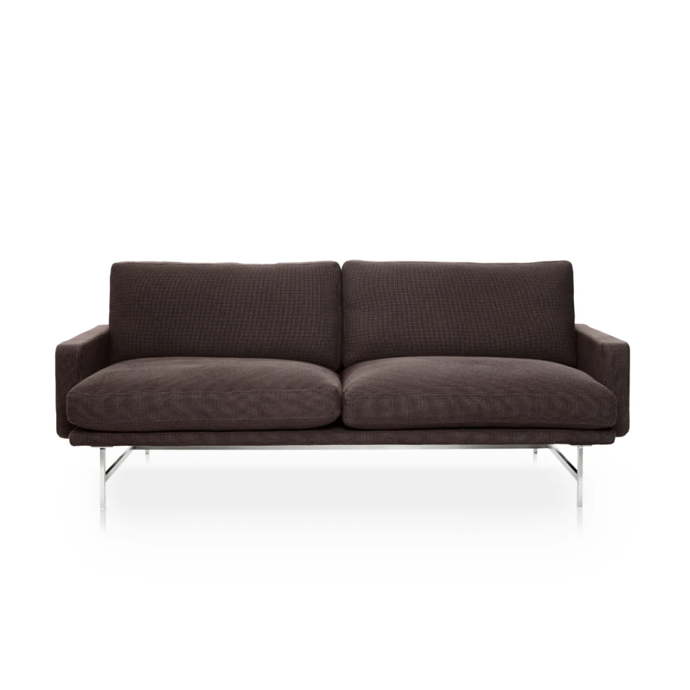 Sofa Lissoni Fritz Hansen tapicerowana ciemnobrązową tkaniną