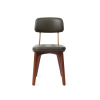 Krzesło Utility U Stellar Works na drewnianych nogach tapicerowane skórą