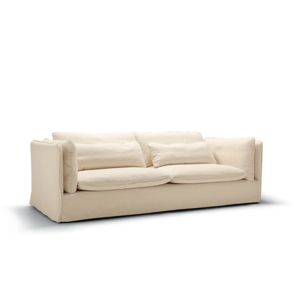 Kremowa Sofa Vidar Sits z luźnymi poduszkami