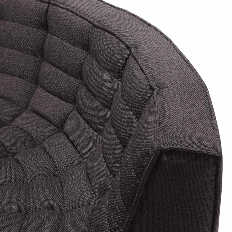 Tapicerowany tkaniną element narożny N701 Dark grey Round Ethnicraft