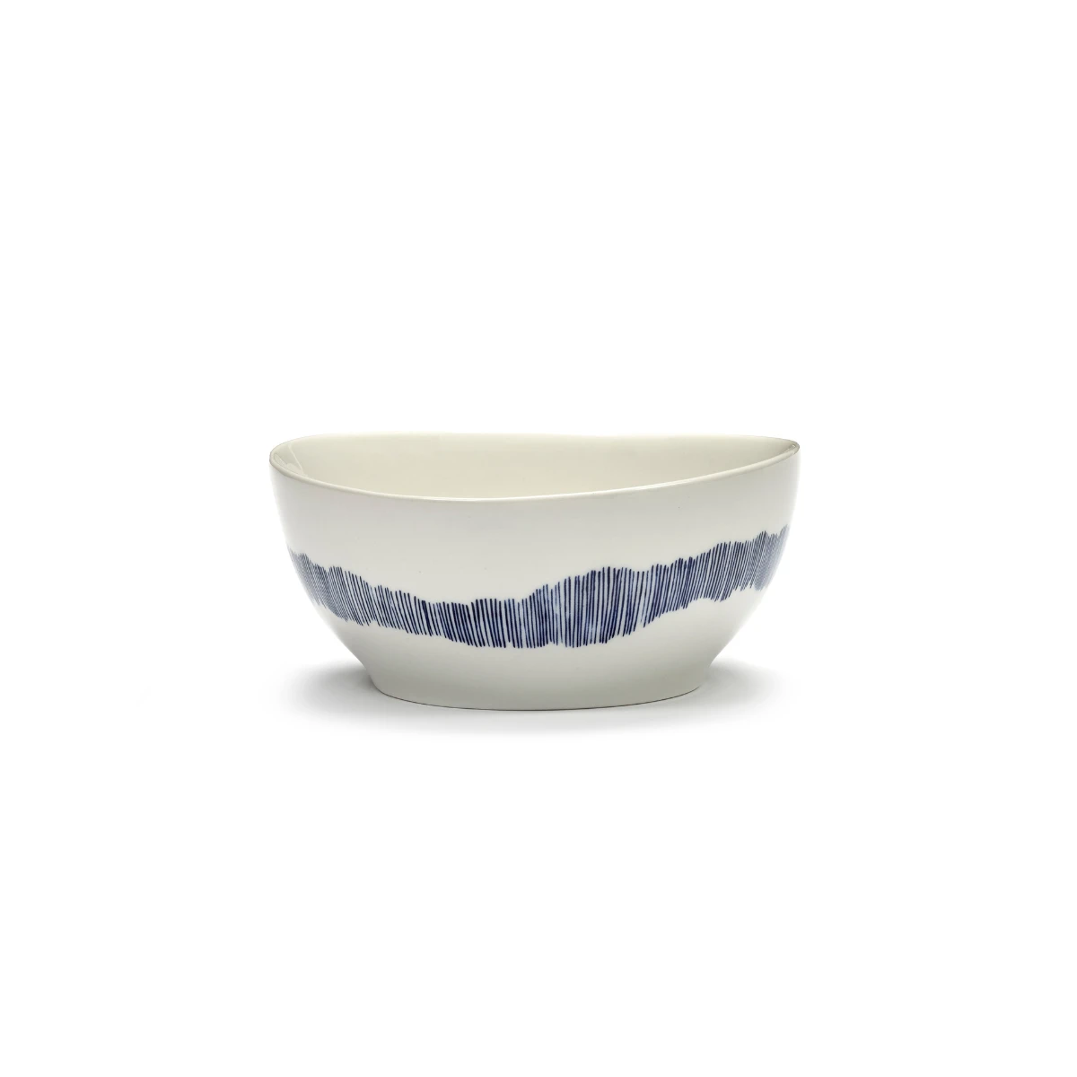 Miska S White Swirl - Stripes Blue Feast Serax