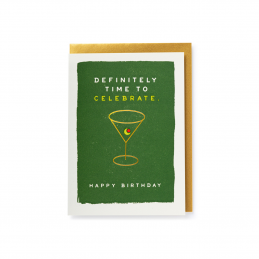 Zielono-złota Kartka urodzinowa Martini Birthday Archivist