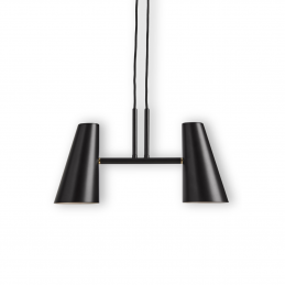Lampa wisząca z dwoma kloszami Cono Woud w kolorze czarnym