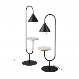 Lampy podłogowe z drewnianymi blatami - Ozz Miniforms