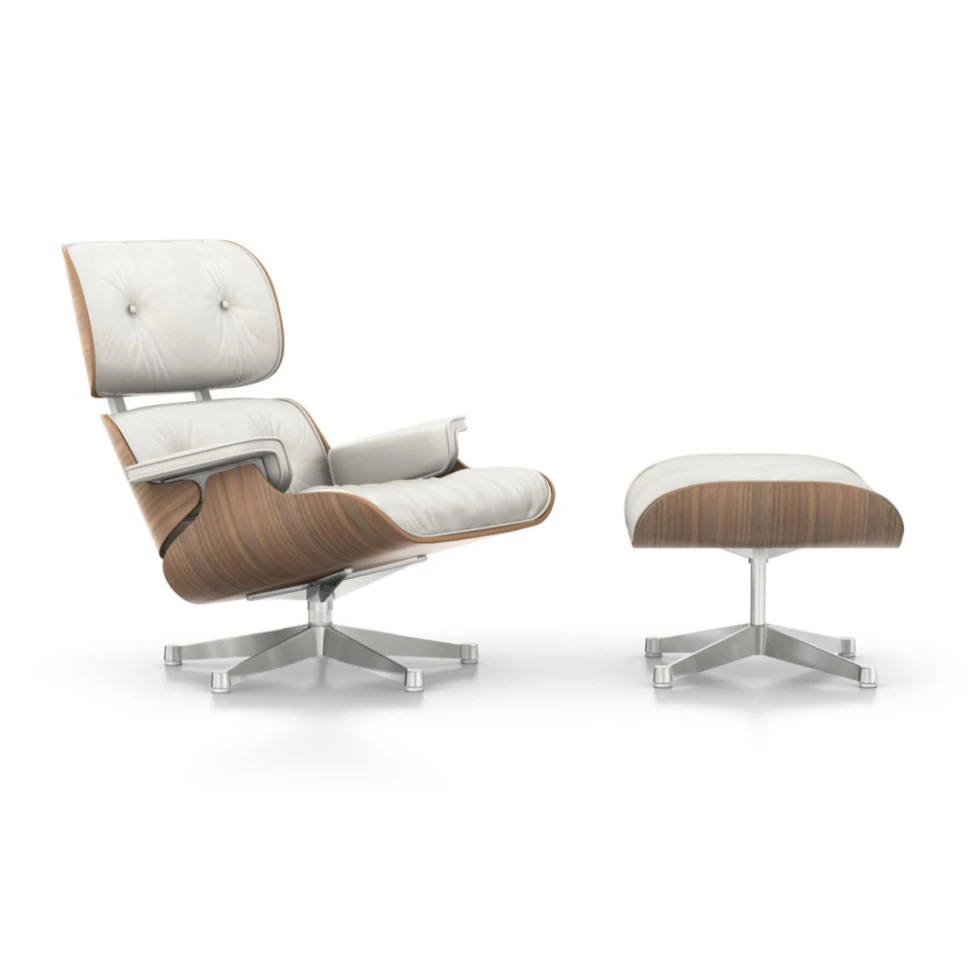 Tapicerowany fotel z podnóżkiem Eames Lounge Chair Vitra