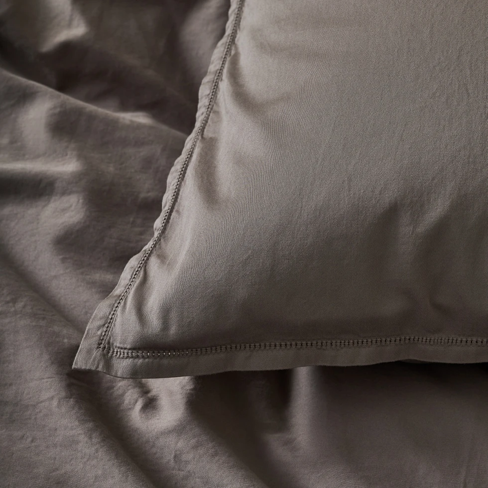 Komplet pościeli z bawełny satynowej Lizbona III Taupe  NAP