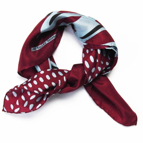 Apaszka jedwabna Mini Foulard Barbizon Bordeaux Les Belles Vagabondes