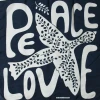 Apaszka jedwabna Mini Foulard Peace and Love Marine Navy Les Belles Vagabondes