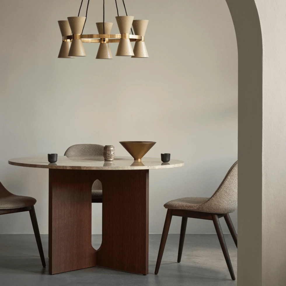 Stół Androgyne Ø120 Oak/Marble