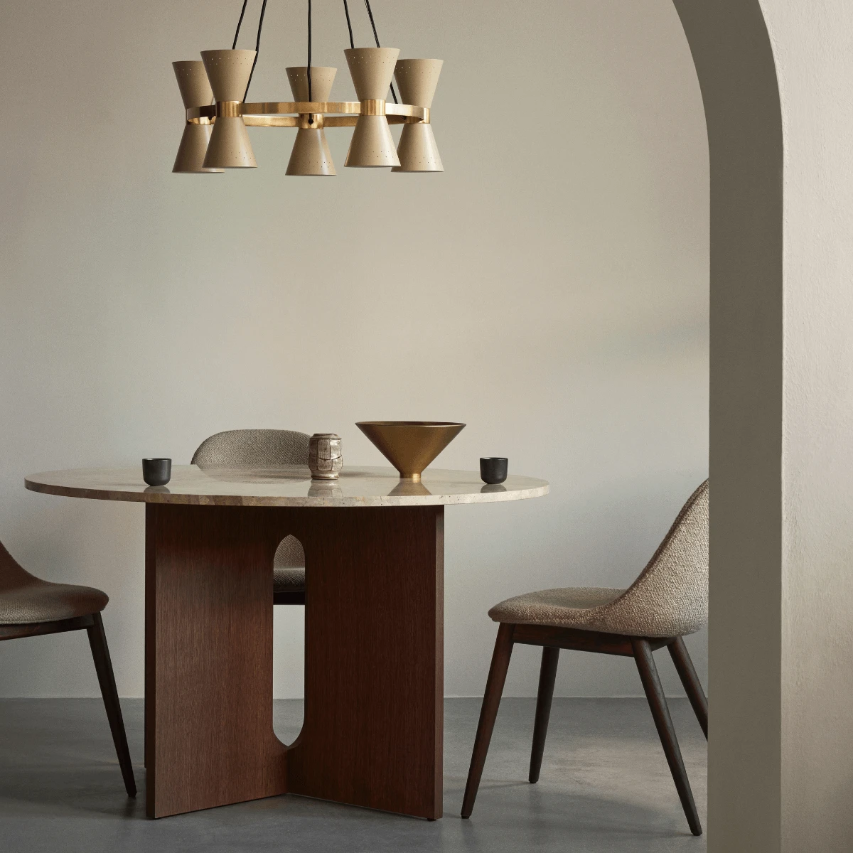 Stół Androgyne Ø120 Oak/Marble