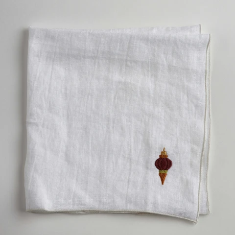 Serwetka biała z haftem bombka Bord 40x40