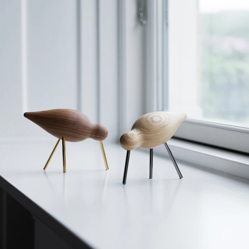 Figurka Shorebird M Walnut Brass Normann Copenhagen