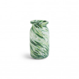 Wazon Splash Vase Roll Neck-Small-Green swirl Hay