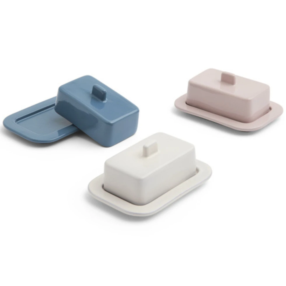 Maselniczka Barro Butter Dish-Off-white Hay