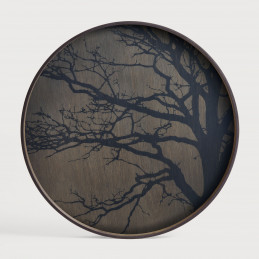 Taca dekoracyjna Black Tree Wood round L Ethnicraft