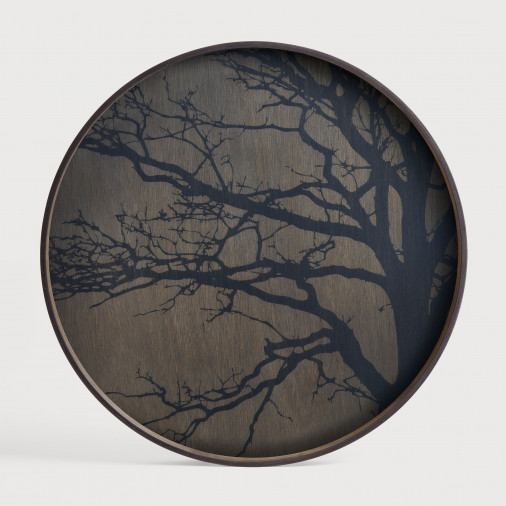 Taca dekoracyjna Black Tree Wood round L Ethnicraft