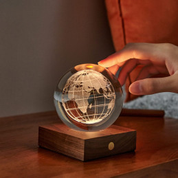 Lampa ozdobna Amber Crystal Word Globe Gingko